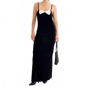 NEW HAI antoinette maxi dress in black & ivory
